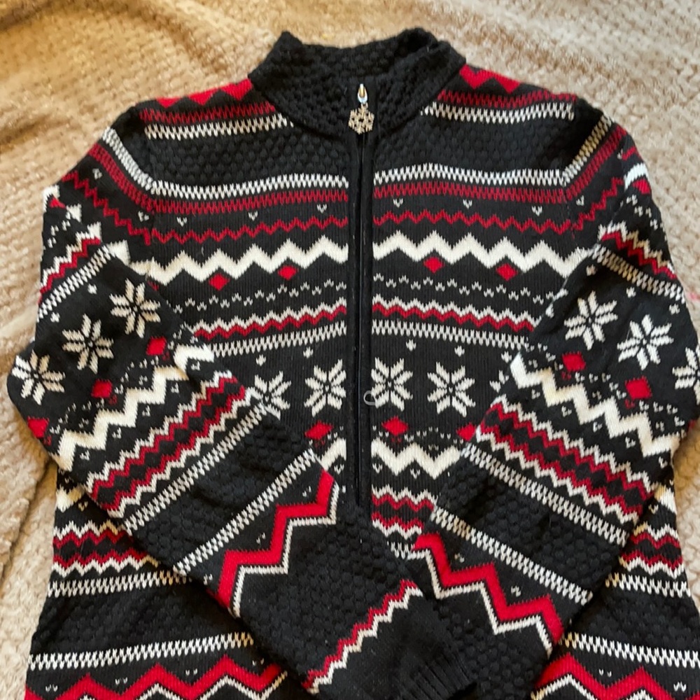 🆕 thrifted Breckenridge petite winter zip up knit sweater